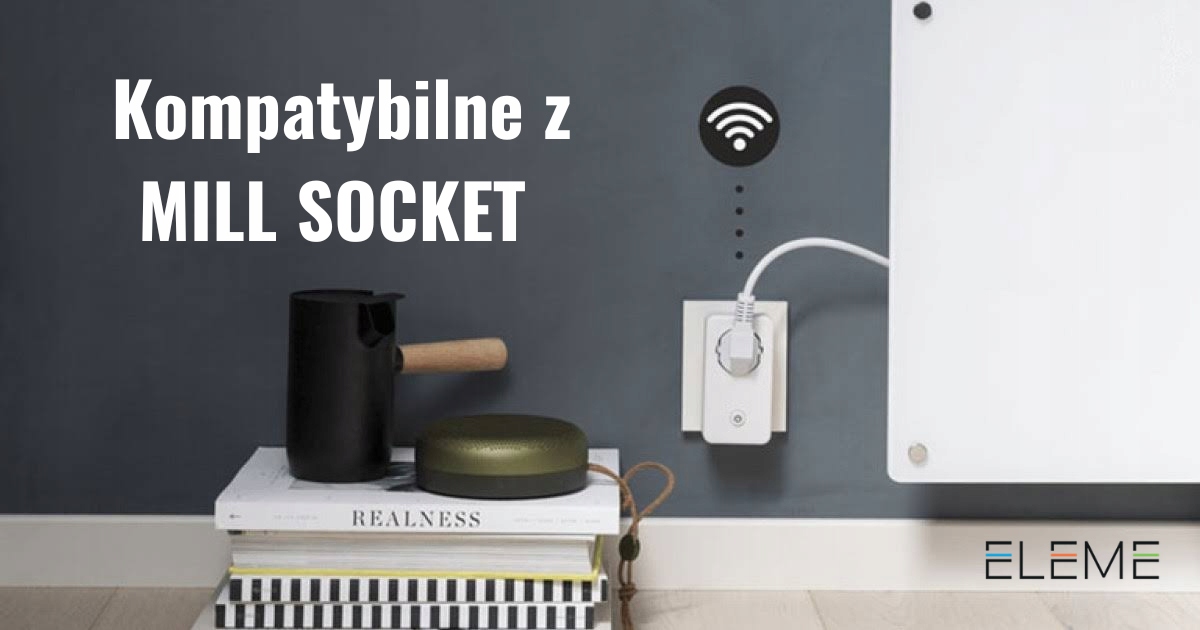 Mill Glass panel grzewczy szklany 600 W biały MB600DN Szerokość 66.5 mm