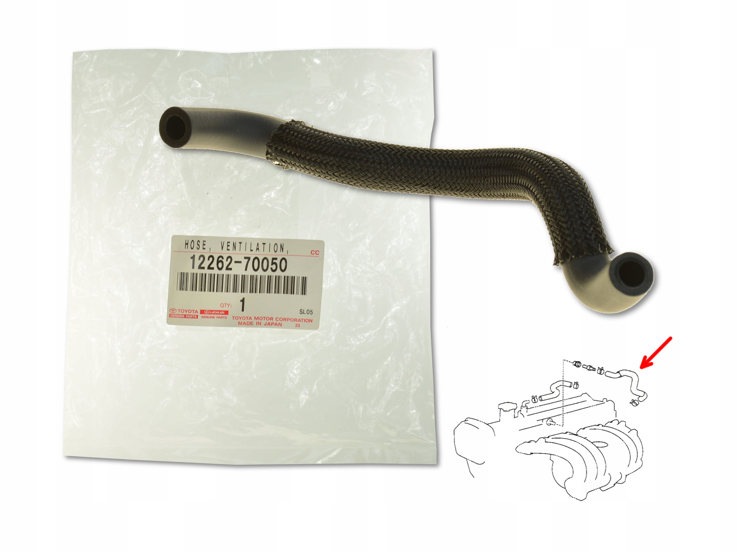 Hadice Hadicová Odmy 12262-70050 Originál Toyota