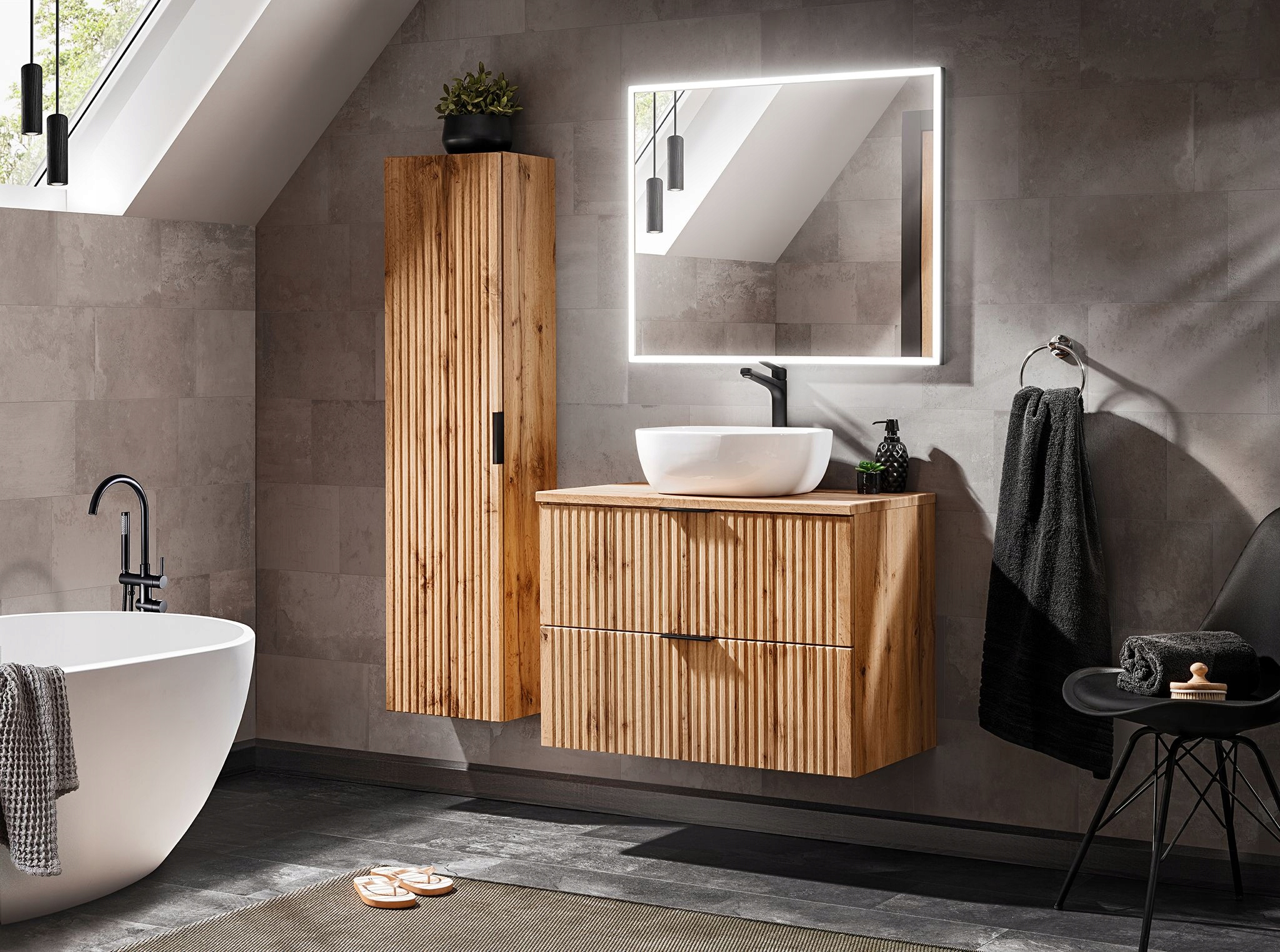 SZAFKA ŁAZIENKOWA 60 CM ADEL OAK Głębokość mebla 46 cm