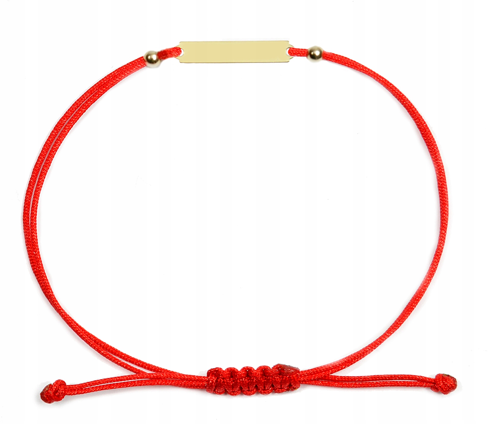 Zlatý náramek na provázku s hladkým plechem 585