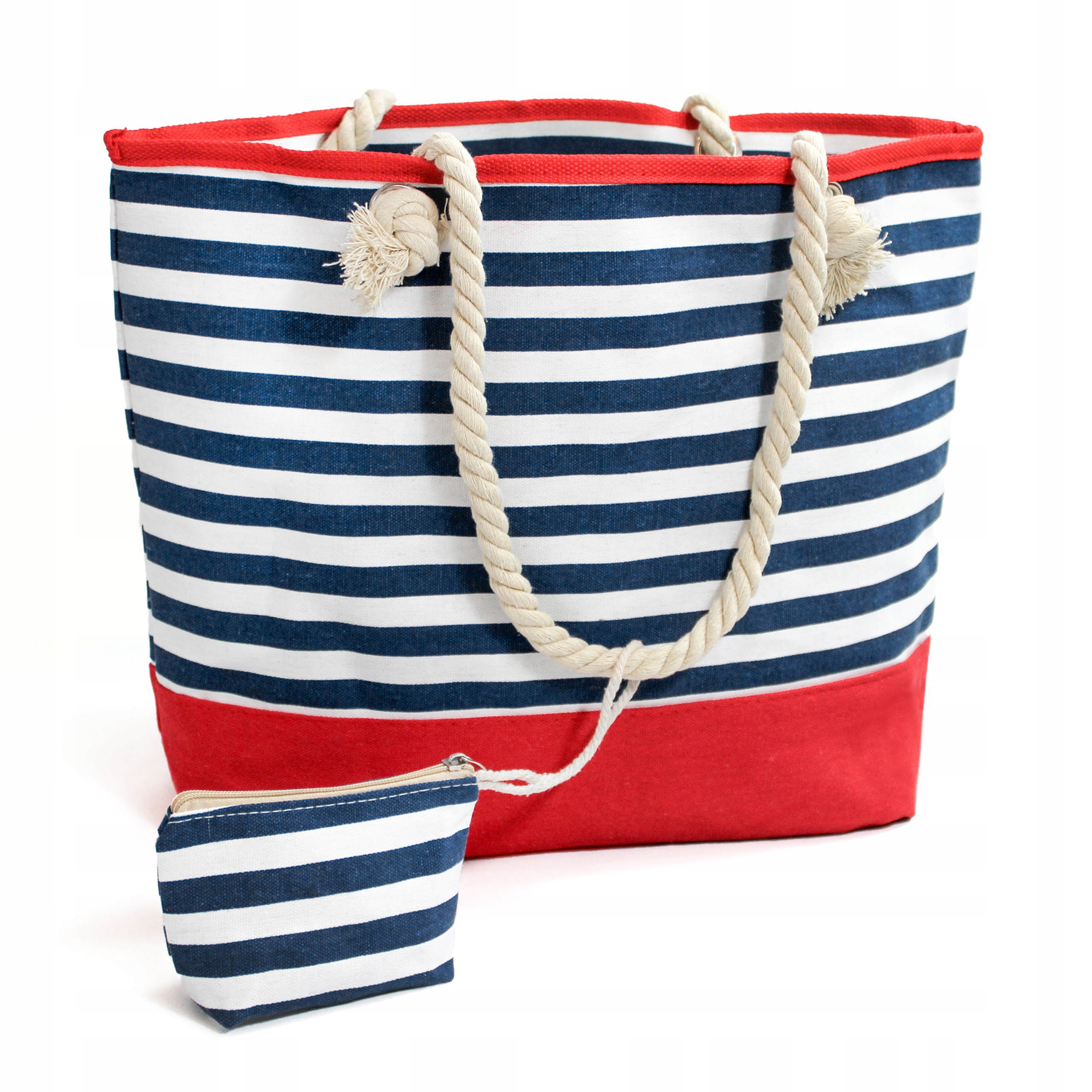 Torba Plażowa Duża Zapinana Na Zamek Torebka Shopper z Podszewką Piknik XXL