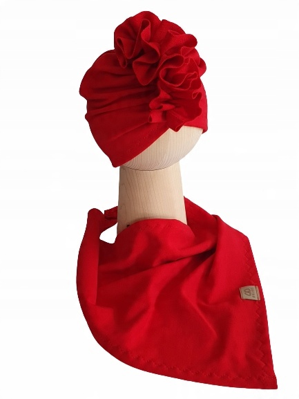 

Zestaw Czapka Turban + Chusta Czerwony 48-51cm