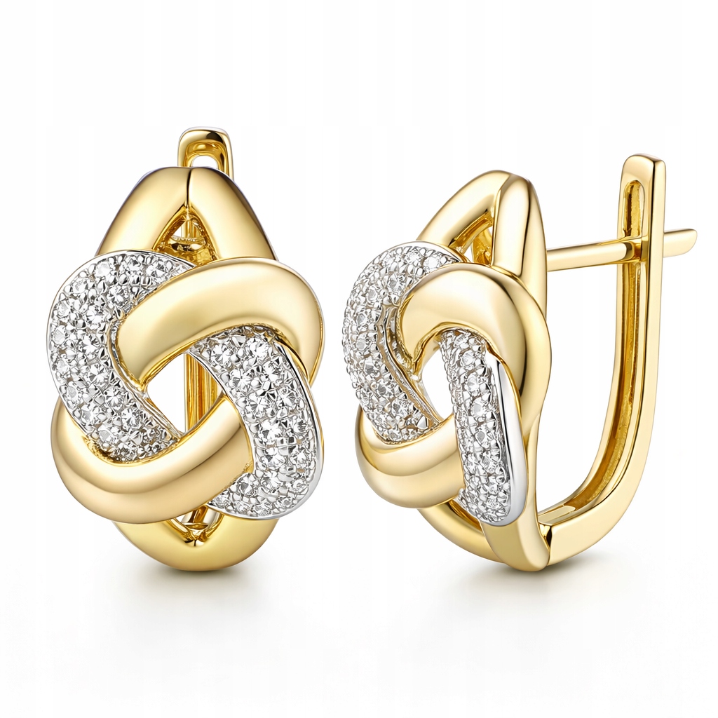 Náušnice zlaté Au 585 s diamanty E95398Y 0.24CT.