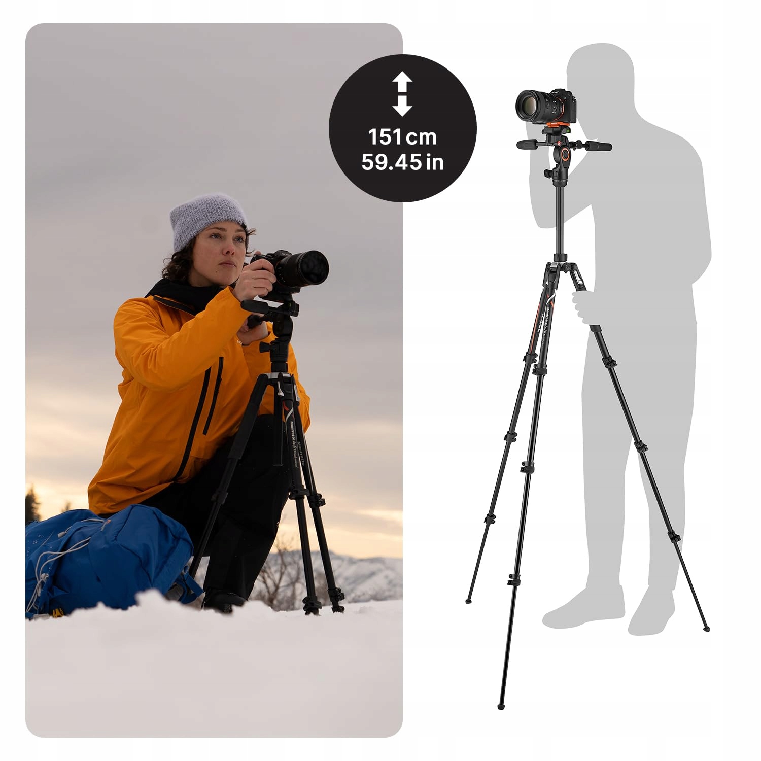 MANFROTTO Befree Advanced Statyw Aparat Sony Alpha Aluminium Podróżny — miniatura 2