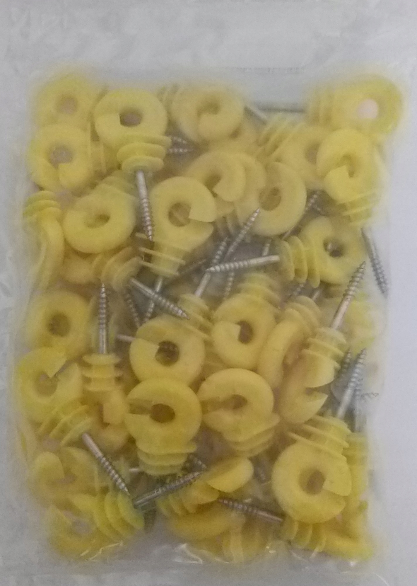 

Izolator okrągły do drutu i plecionki żółty 50szt