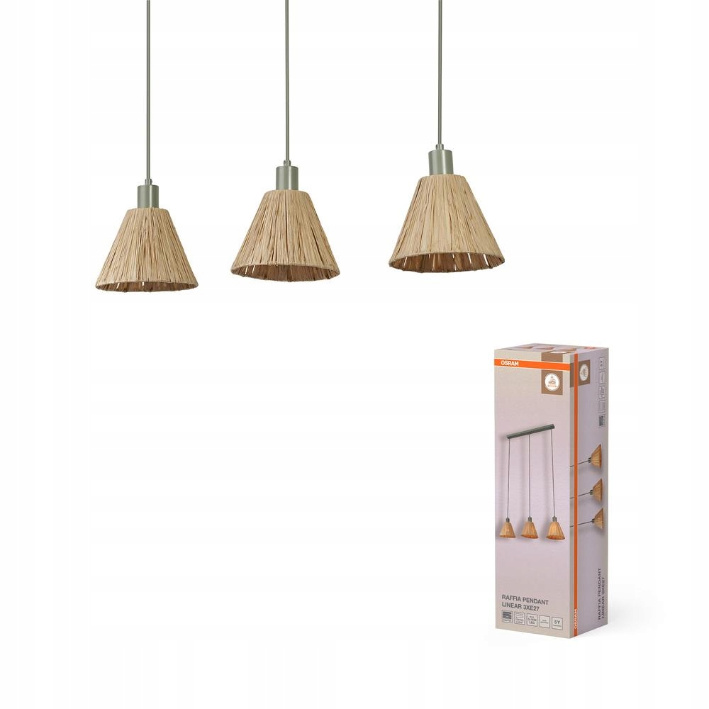 Lampa Stropné závesné svietidlo 3x E27 Dekoratívne Hnedá Zelená Dekorácia