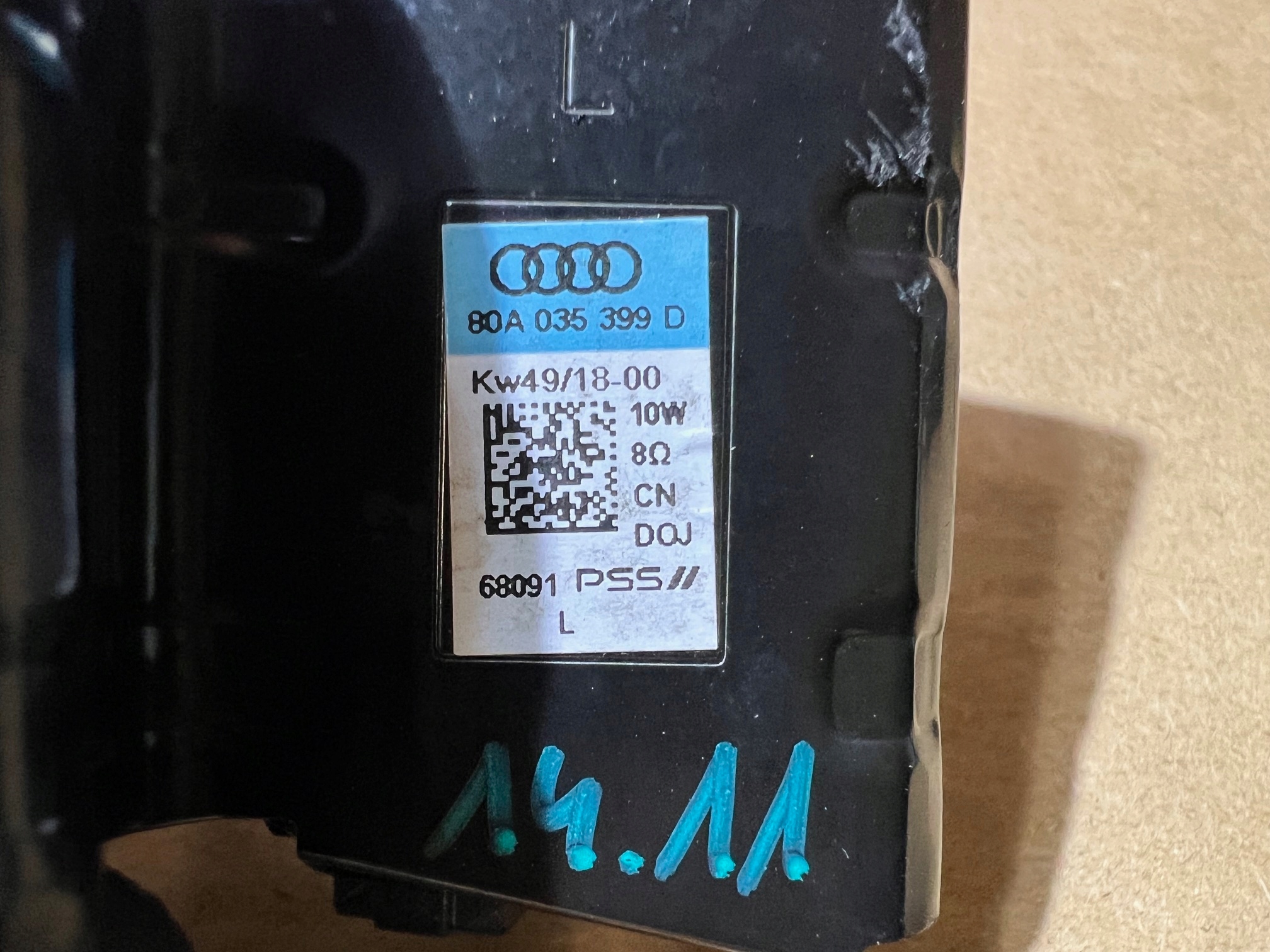 AUDI Q5 80A speaker bang OLUFSEN SLUPKA left front 80A035399D