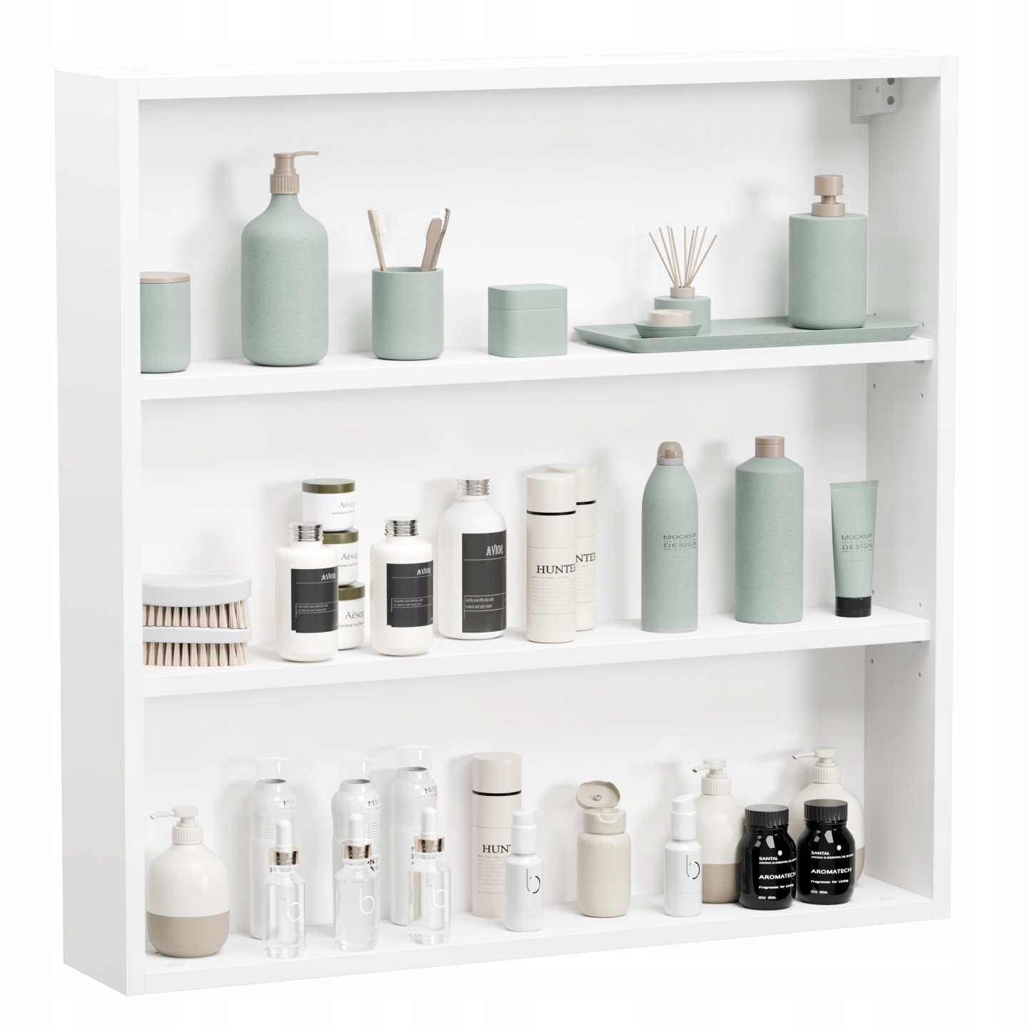 Koupelnová skříňka závěsná regál bílá matná Prostorná pro koupelnové doplňky