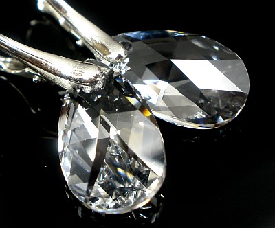 Akce Krystaly Náušnice Stříbro Certifikát