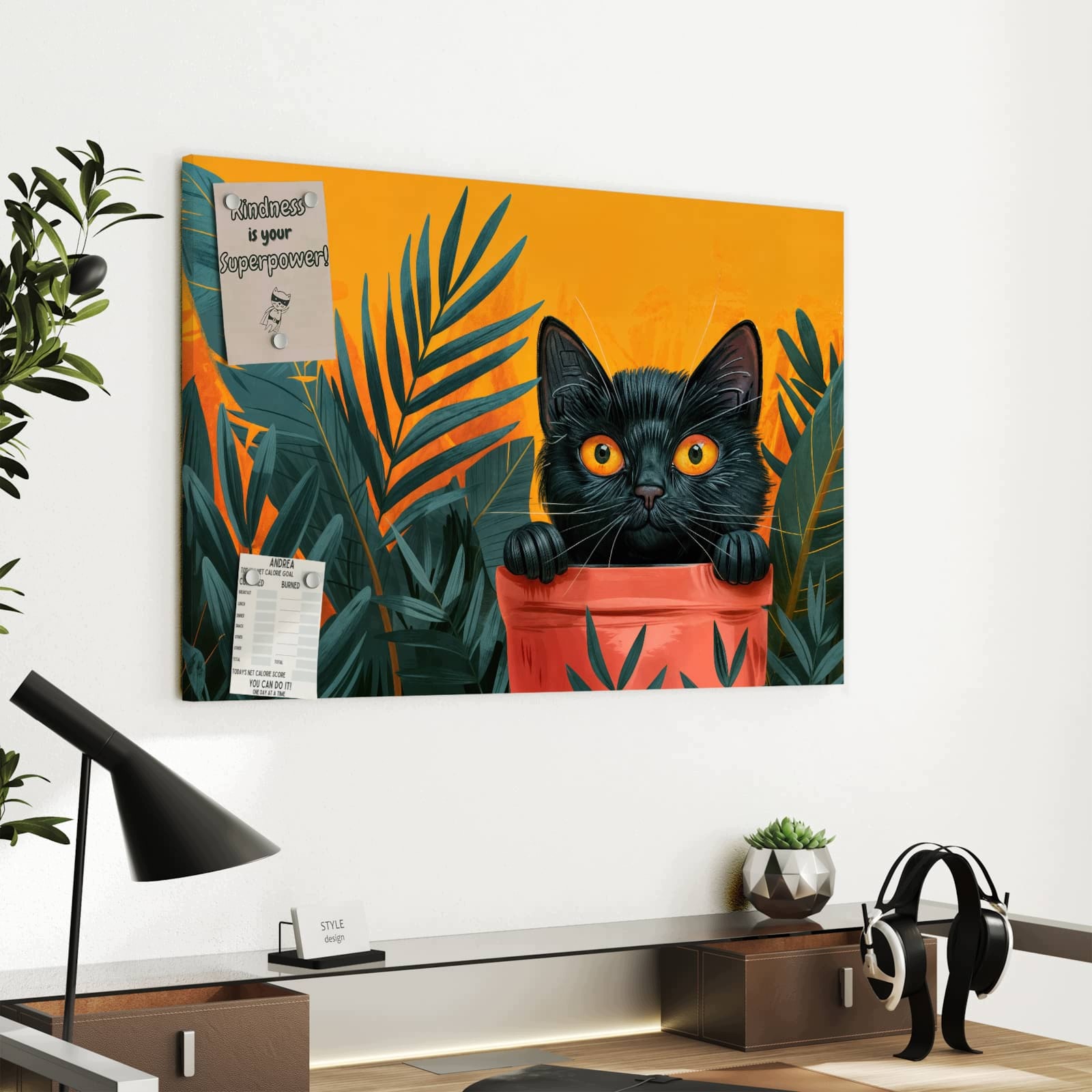 Magnetická tabule Kočka Džungle 60 × 40 cm