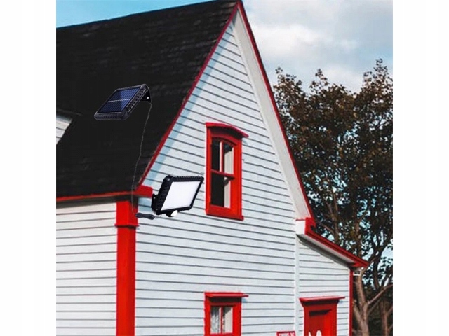 LAMPA SOLARNA 128 LED CZUJNIK RUCHU PILOT 100W Zasilanie solarne