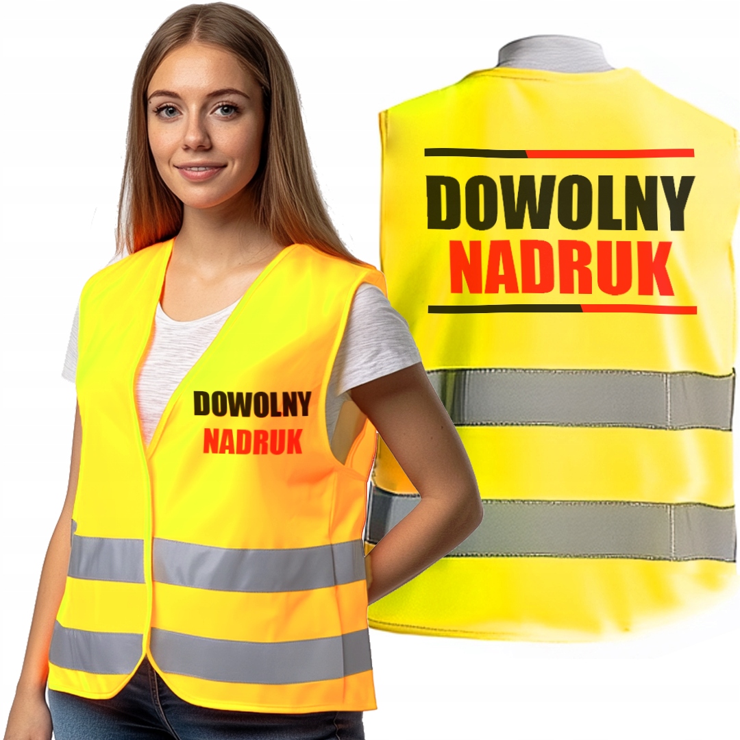 Wzmocniona Personalizowana Kamizelka Odblaskowa z Nadrukiem Logo Bhp