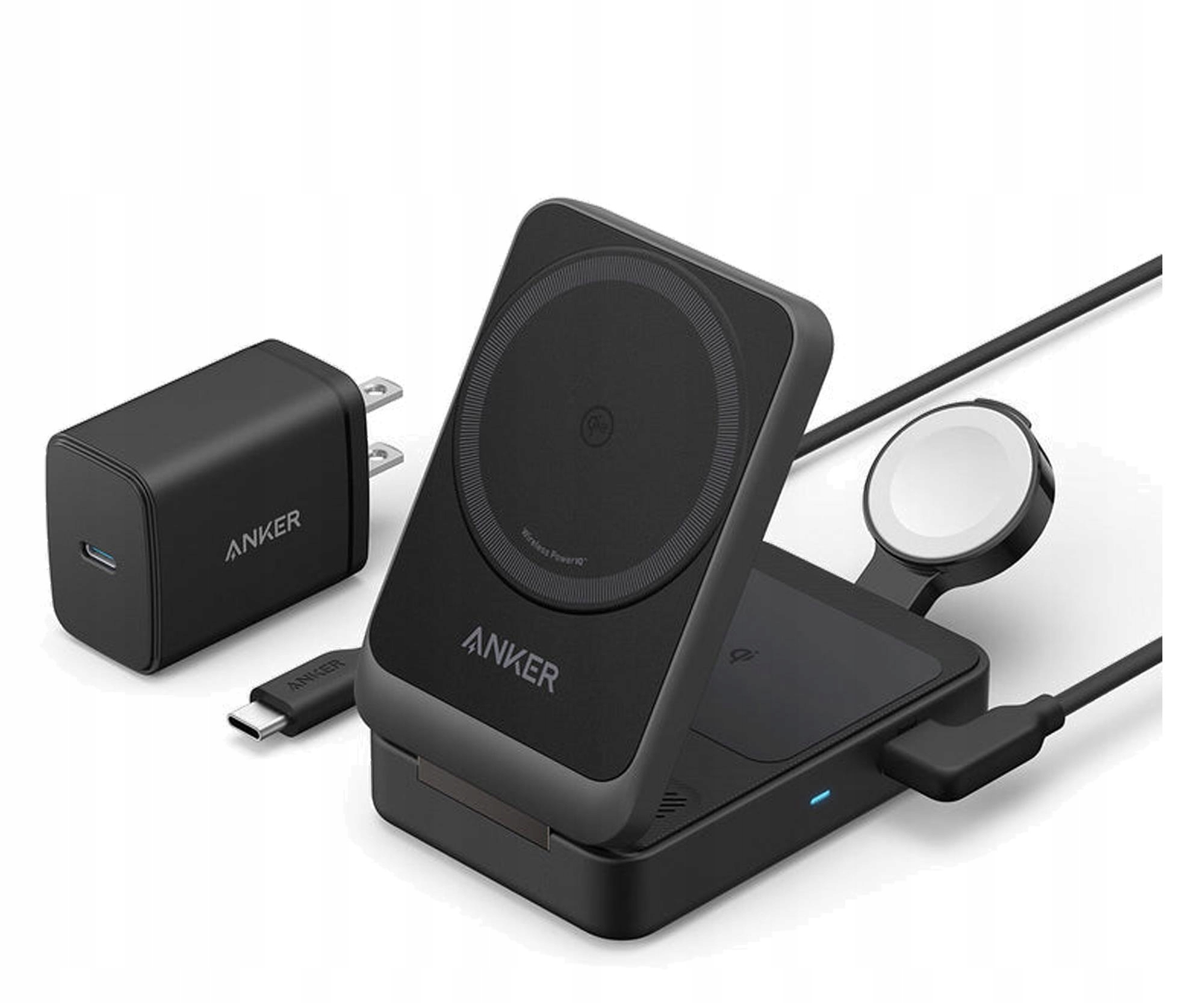 Anker MagGo 3w1 (B2557312) iPhone Apple Watch AirPods 15W Qi2 Czarna