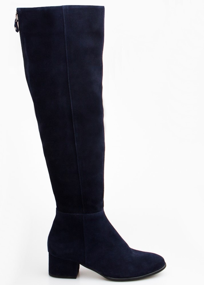 Velurové Semišové Kozačky Před Kolenem, Zateplené