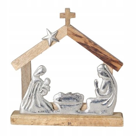 SZOPKA RODZINA BOŻONARODZENIOWA FIGURKA METALOWA ŚWIĄTECZNA NA PREZENT