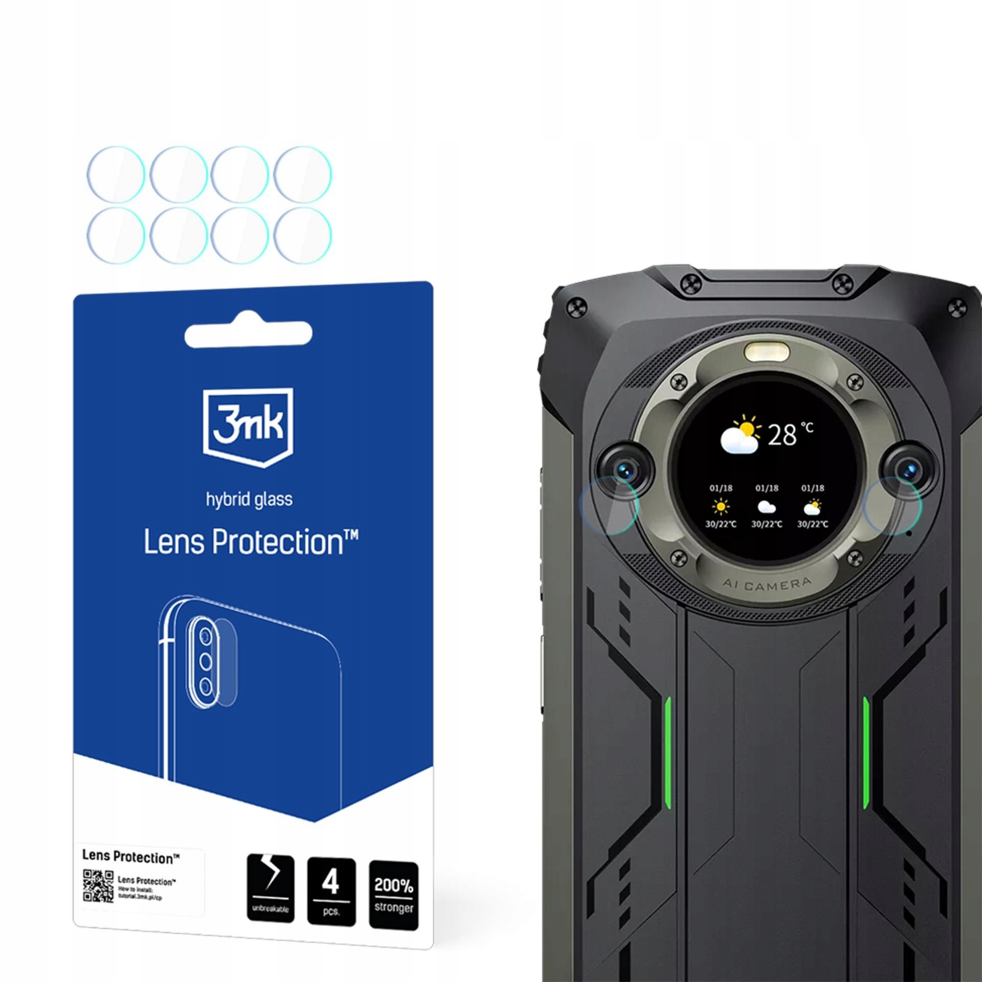 4x Szkło na obiektyw aparatu do Blackview BV9300 Pro 3mk Lens Protection