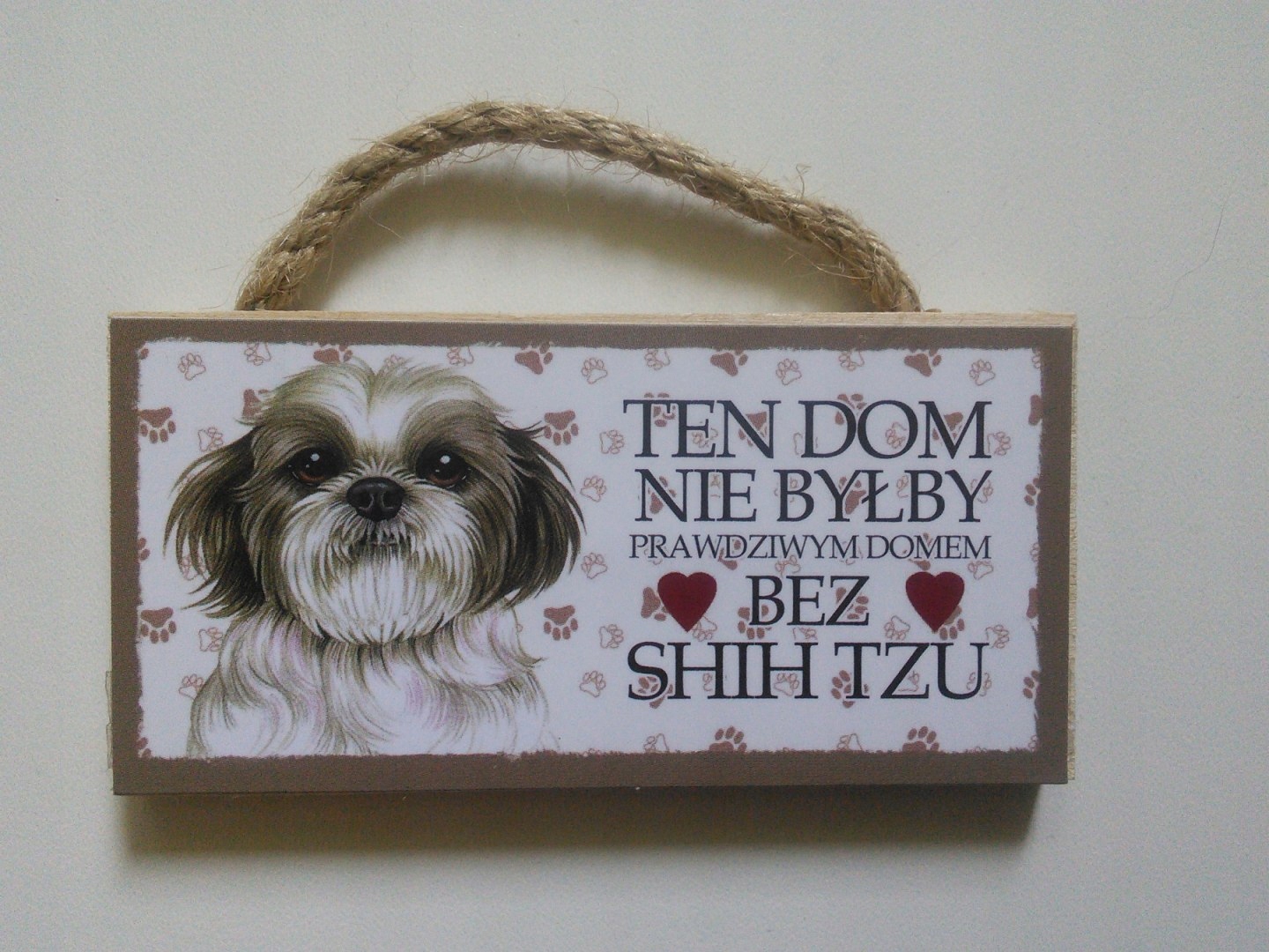 

Tabliczka drewniana z magnesem/motyw Shih Tzu
