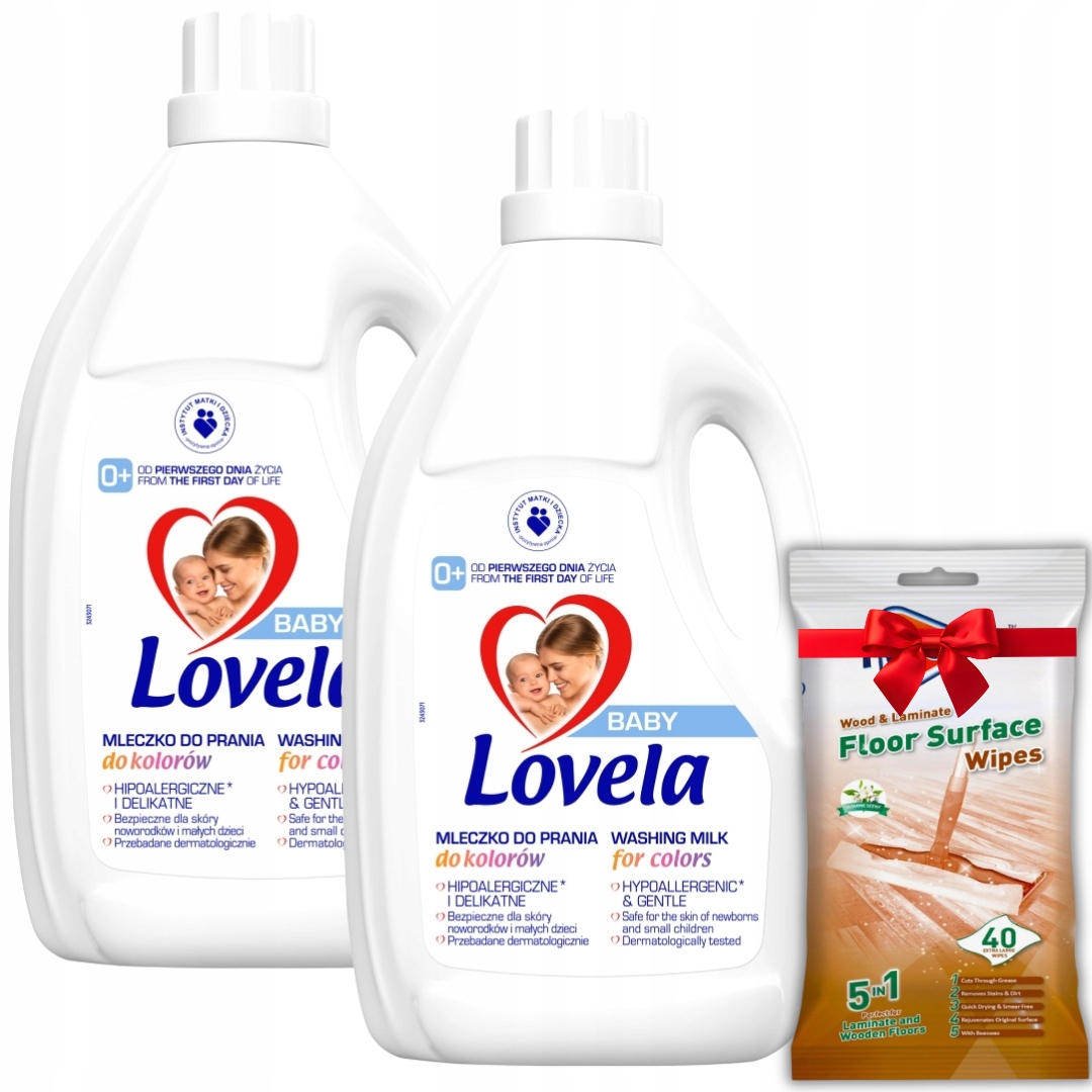 Lovela Baby Mléko na praní barev 4,5 L x2 (100 praní) Dárek