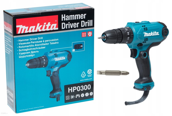 

Makita HP0300 Wiertarka Wkrętarka 230V Udar + Bit
