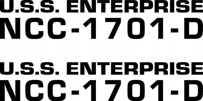 

Naklejka na auto U.s.s. Enterprise NCC-1701-D 2szt