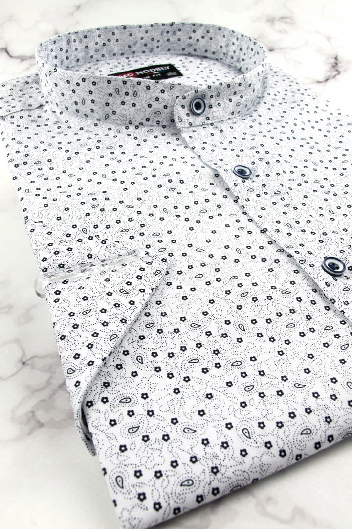 Koszula Męska Codzienna ze stójką biała N794 Rozmiar XL