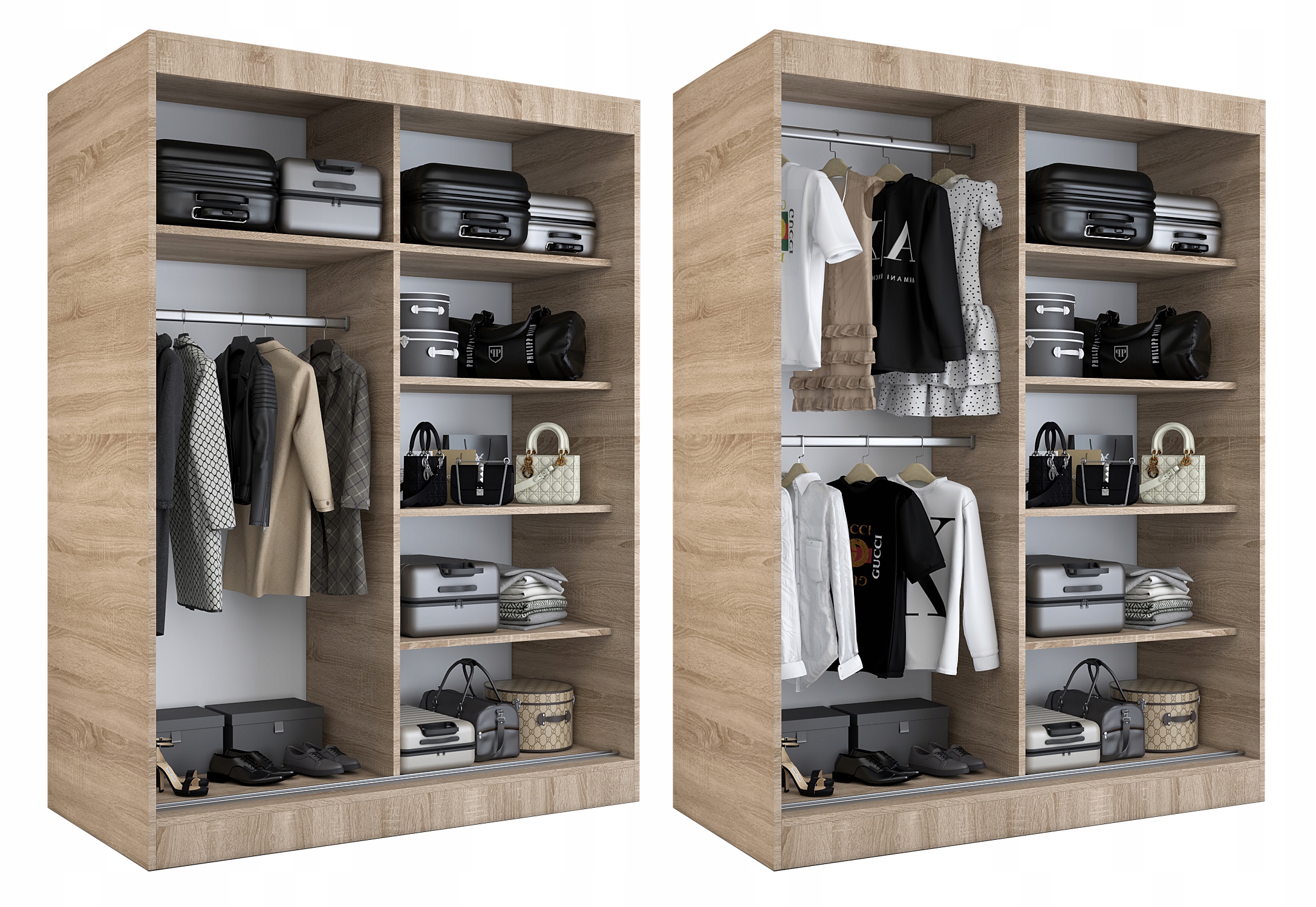 Korpus szafy 150 Regał BIAŁY MAT - RÓŻNE UKŁADY Kolor mebla biały