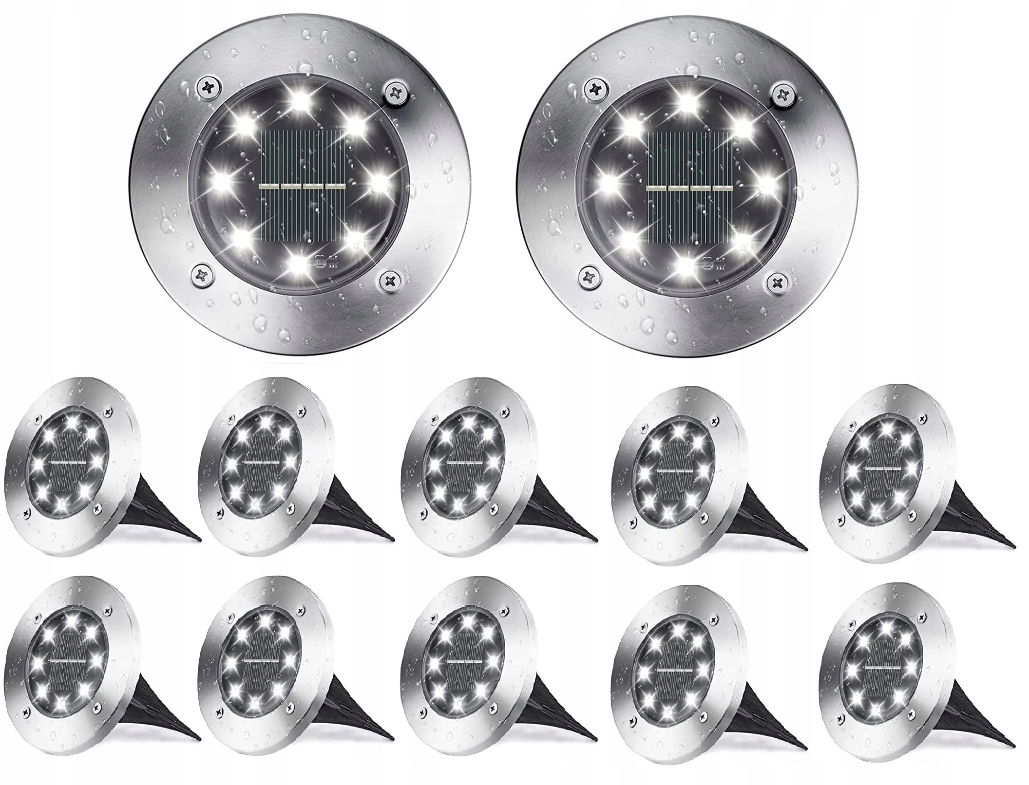 

Lampa Solarna 8 Led Ogrodowa Solarne Lampki 12szt