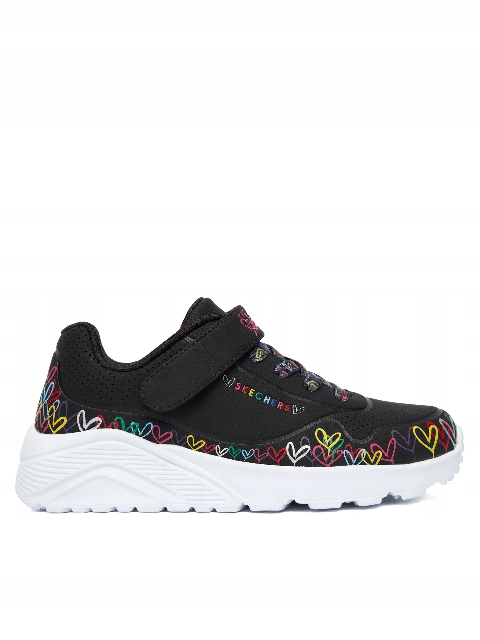 Buty młodzieżowe Skechers Uno Lite Heart Craze czarne 314091L Bkmt
