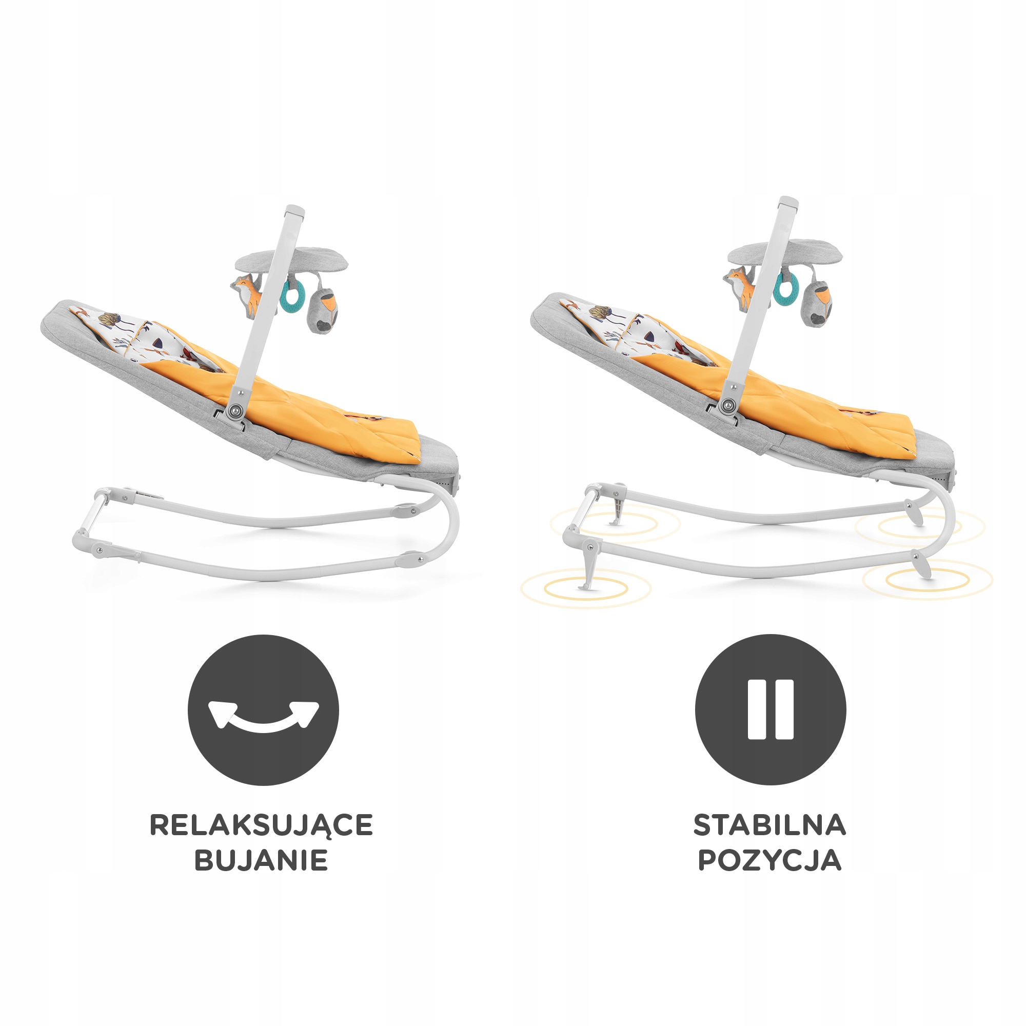 Leżaczek bujaczek składany kompaktowy wibracje melodie FELIO 2 Kinderkraft Marka Kinderkraft