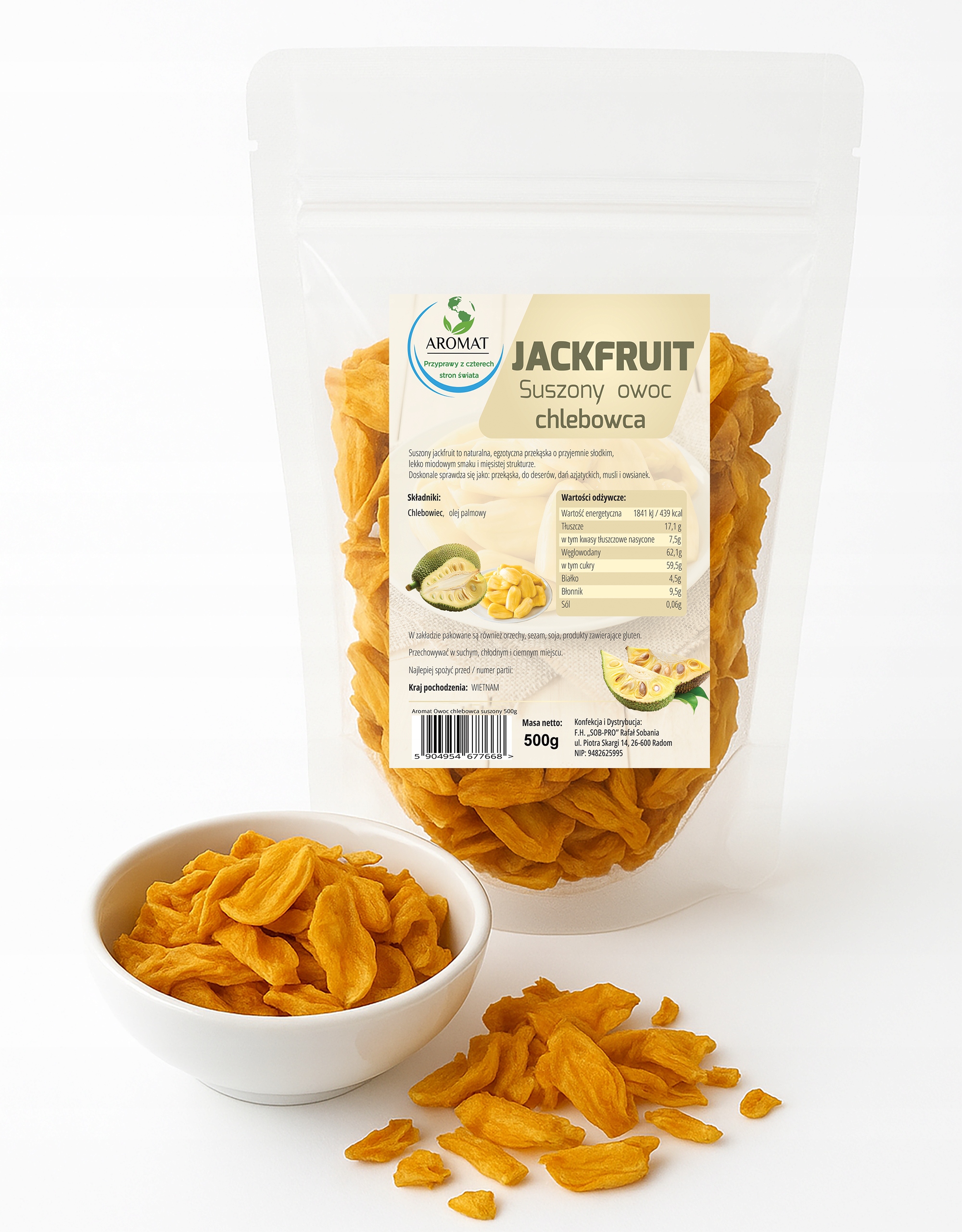 Levně Sušený Chlebovník, Ovoce Chlebovníku 500 G Přírodní Jackfruit, Kvalita 0,5 G