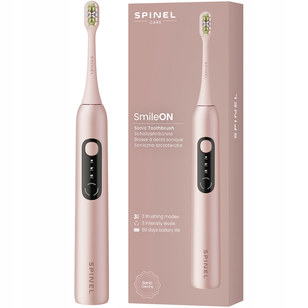 Soniczna szczoteczka do zębów Spinel Care SmileON różowa Usb-c 3 tryby