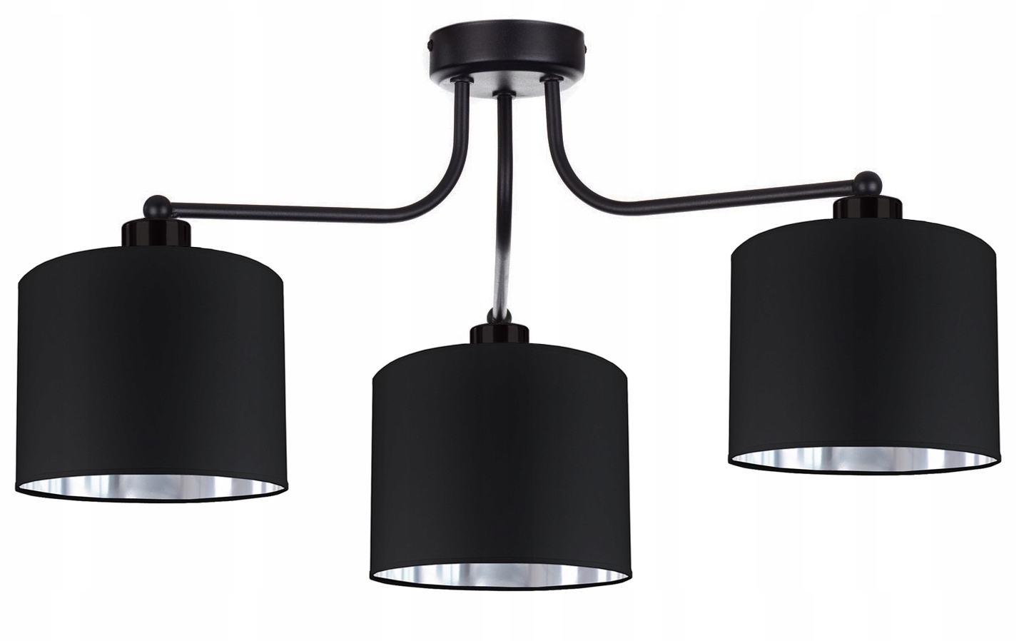 

Lampa Plafon Sufitowa Żyrandol Srebrny Abażur