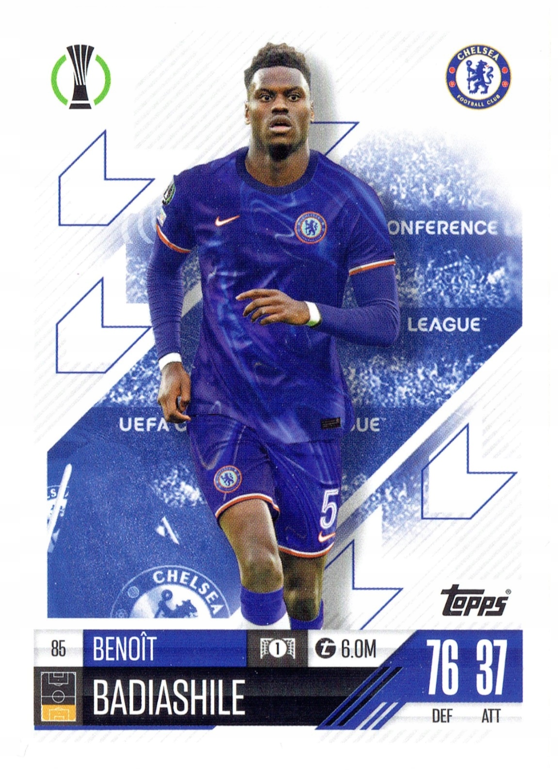 Topps Match Attax 2024-2025 Base Card 85 Benoit Badiashile Chelsea
