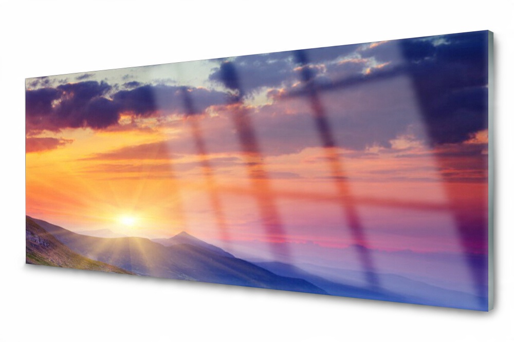 

Panel szklany do kuchni Słońce Góry 125x50