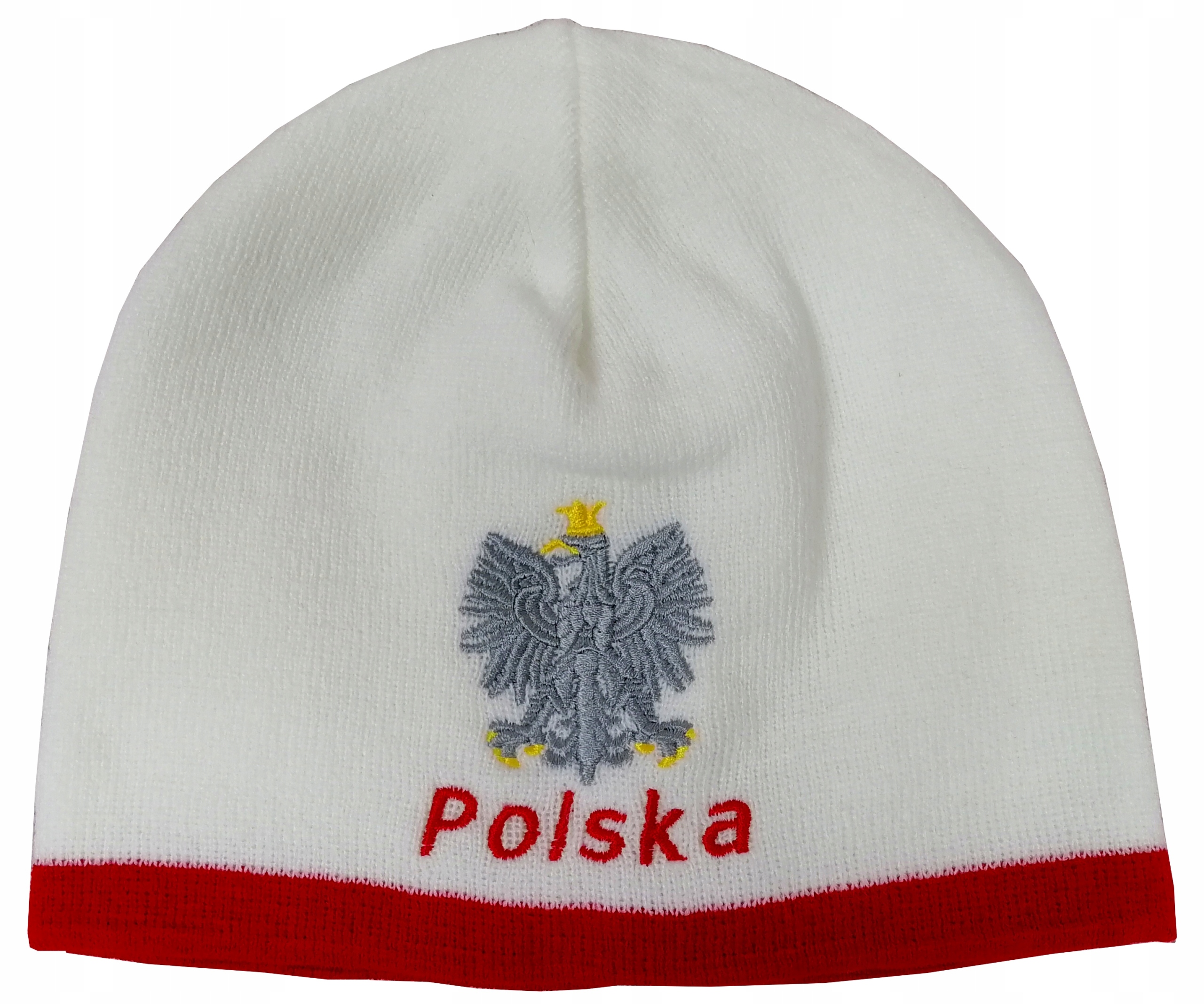 Czapka zimowa zimówka kibica Polska :: cienki splot :: wzór C13