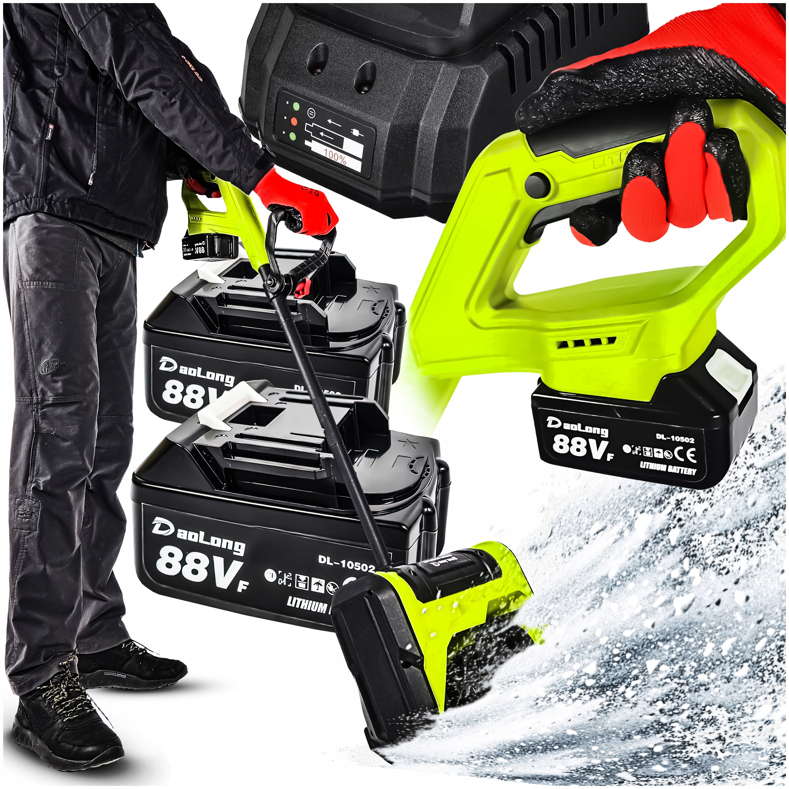 Odśnieżarka Elektryczna Akumulatorowa Do Śniegu 2X Akumulator 21V 600W