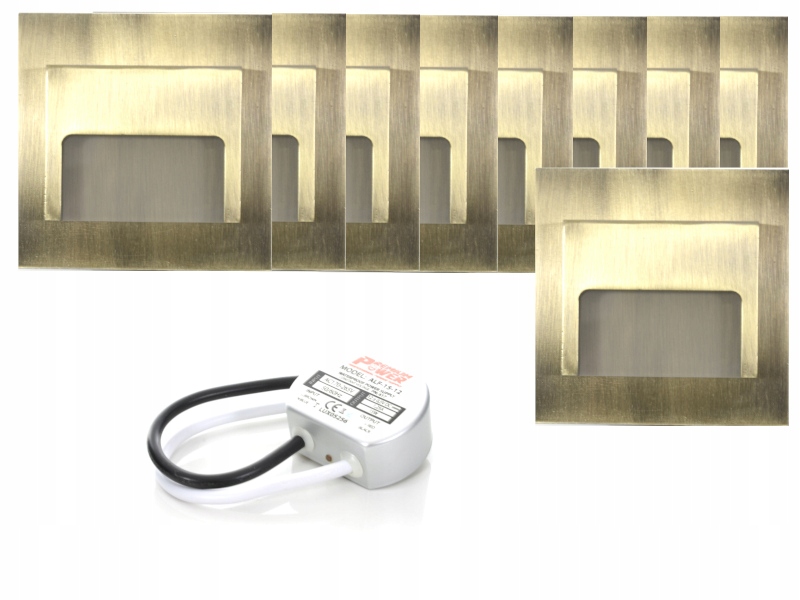 Sada bodového osvětlení schodů 9x napájecí adaptér