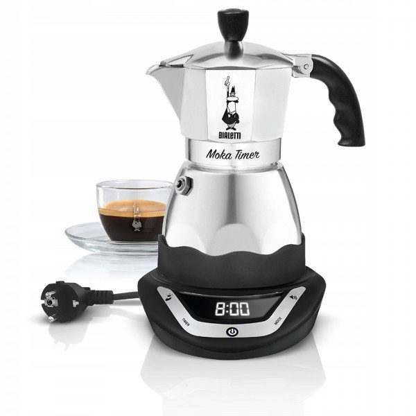 Elektrický kávovar Bialetti Moka Timer (365 W; stříbrná barva)