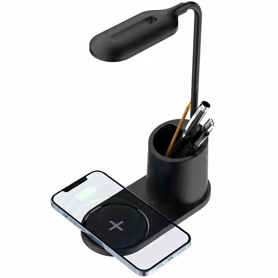 

Lampa biurkowa Led 3W piórnik ładowarka Qi 5W 1A