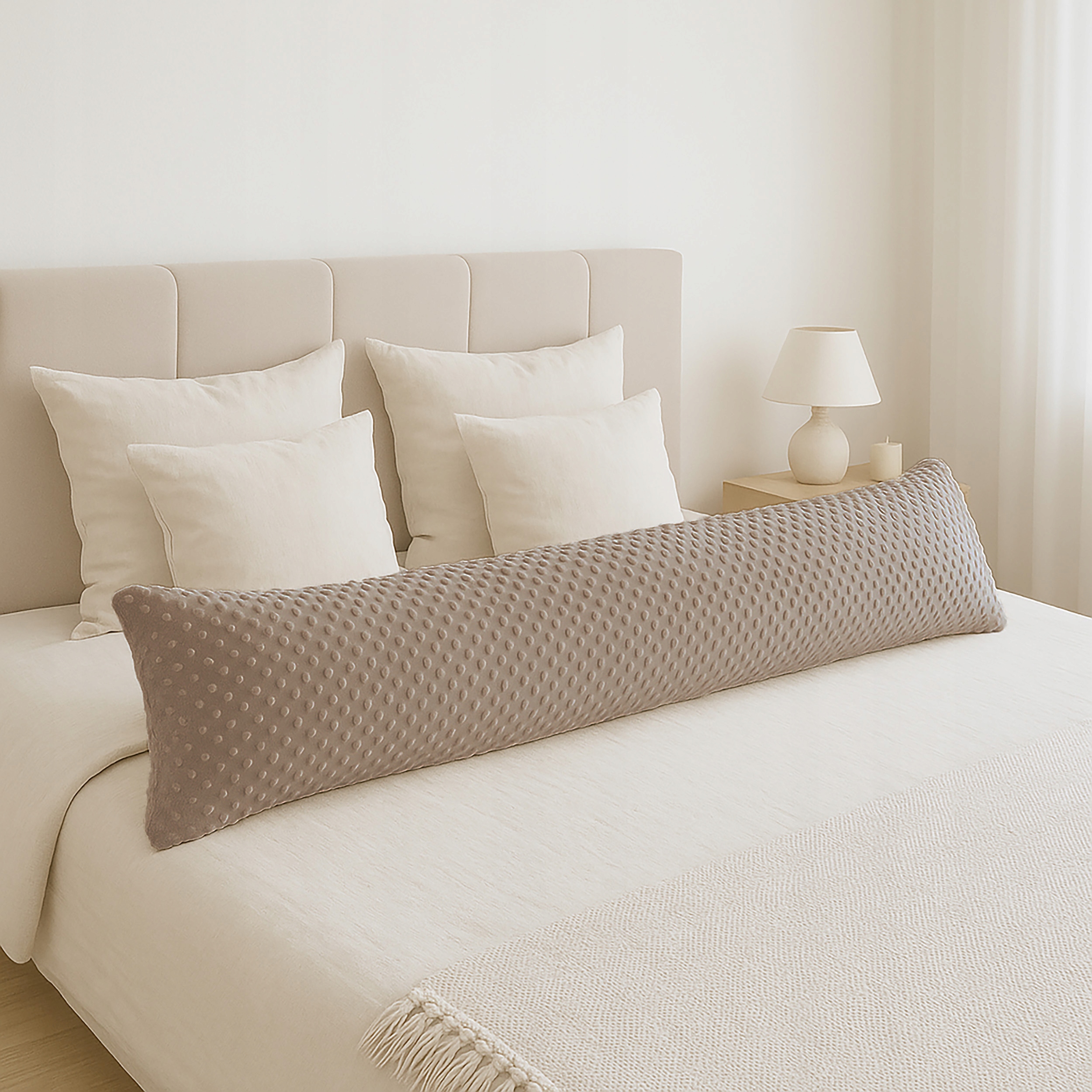 Long polštář s polštářkem 40x145 na spaní na Boku Břicha ozdobný Minky W92