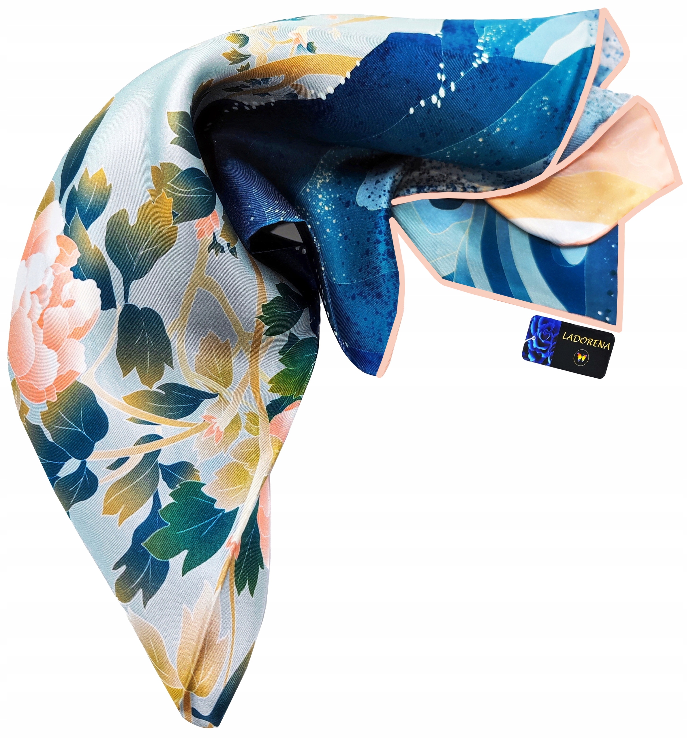 APASZKA JEDWABNA CHUSTA 100% JEDWAB NATURALNY MORWOWY MARKA JAKOŚĆ Marka LADORENA