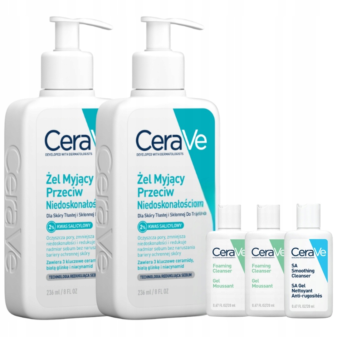 CeraVe Żel Myjący Przeciw Niedoskonałościom skóra trądzikowa 236ml 2PAK