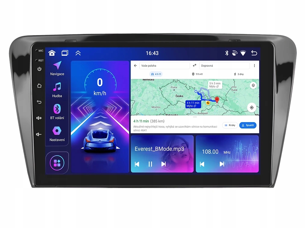 Bmode 2DIN autorádio BEX04 Android, Škoda Octavia III