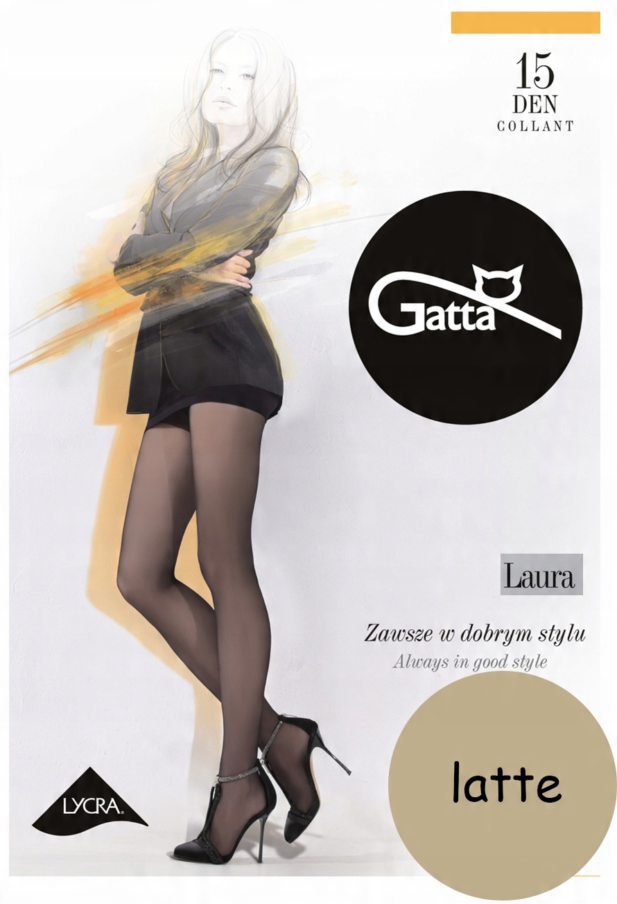 

Gatta rajstopy Laura 15 den Lycra latte 4 L