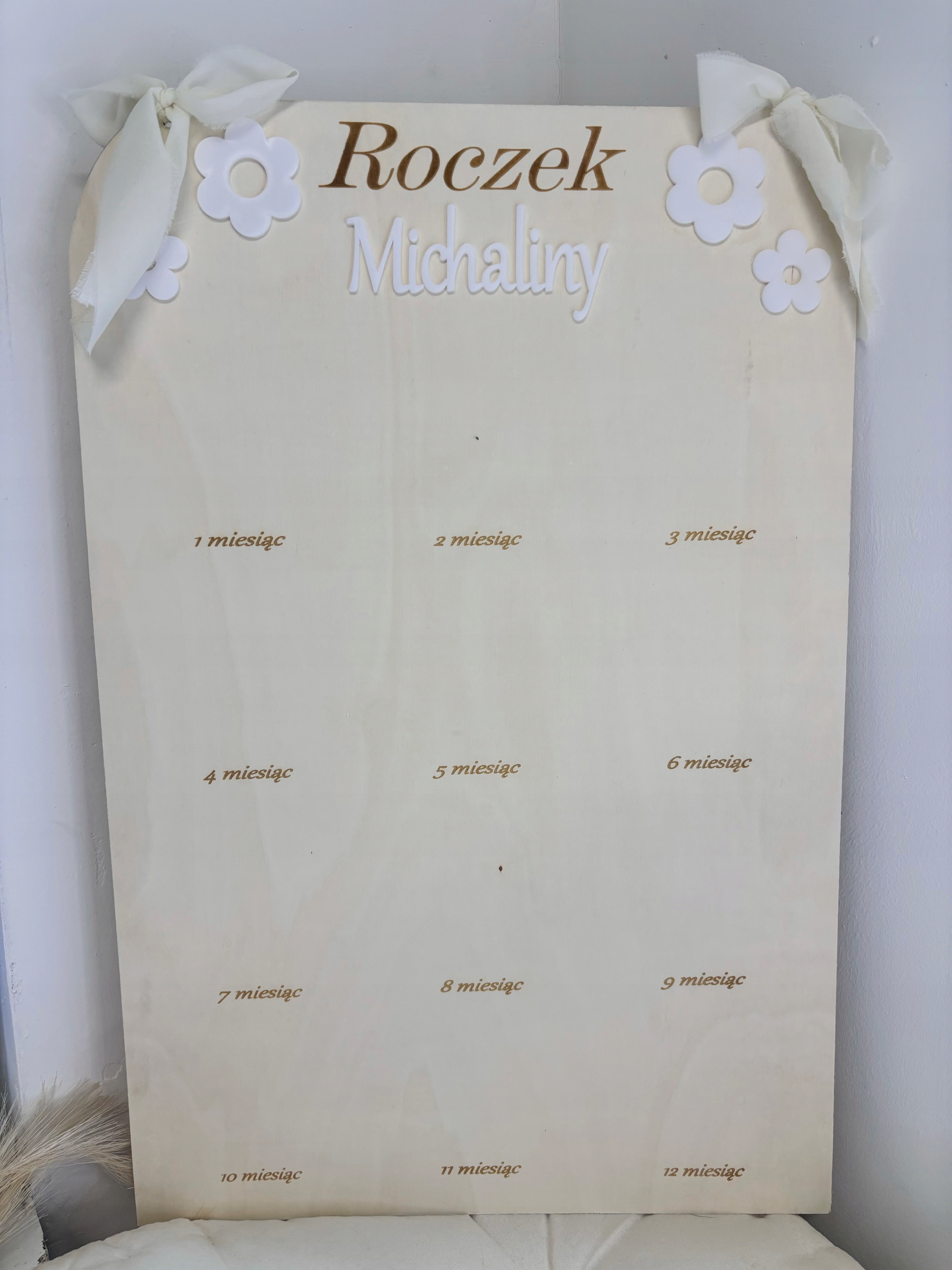 Ramka TABLICA na zdjęcia PIERWSZY ROK ŻYCIA Roczek Szerokość produktu 40 cm