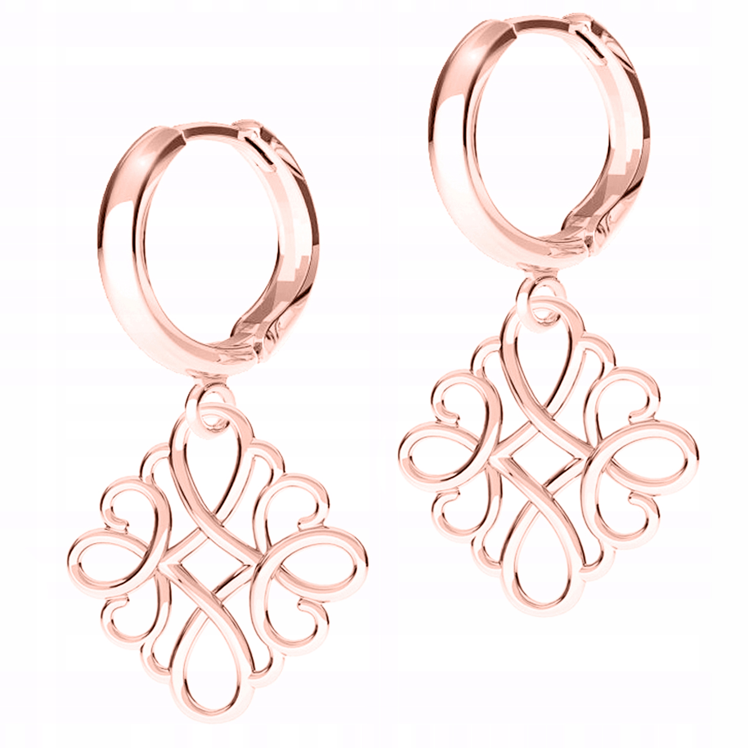 Náušnice Pozlacené spojovací prvky Ažurový vzor Ažur na Biglech Stříbro 925