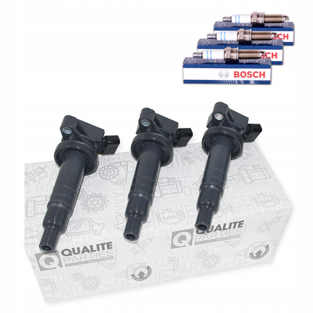 3x Zapalovací Cívka 3x Svíčka Bosch Citroen C1 Peugeot 107 Toyota Aygo 1.0
