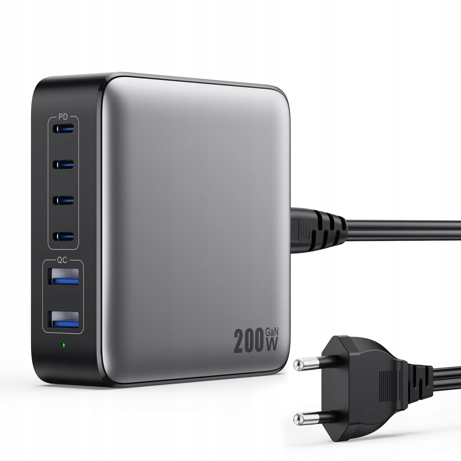 Uniwersalna Ładowarka Usb C 200W 6-Port GaN III Szybkie Ładowanie Laptopa