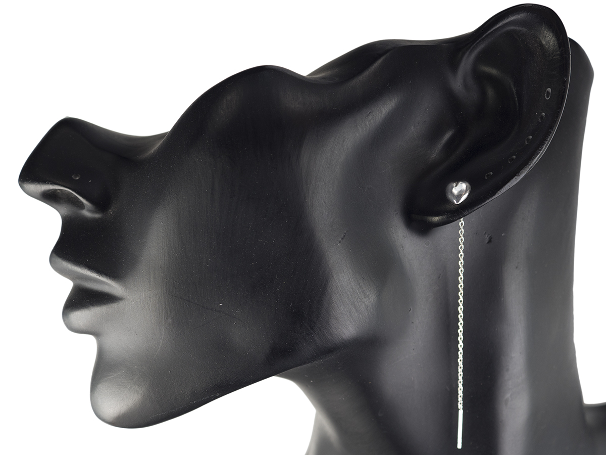 VERSIL kolczyki przeciągane serca serce SREBRO 925 Marka Versil