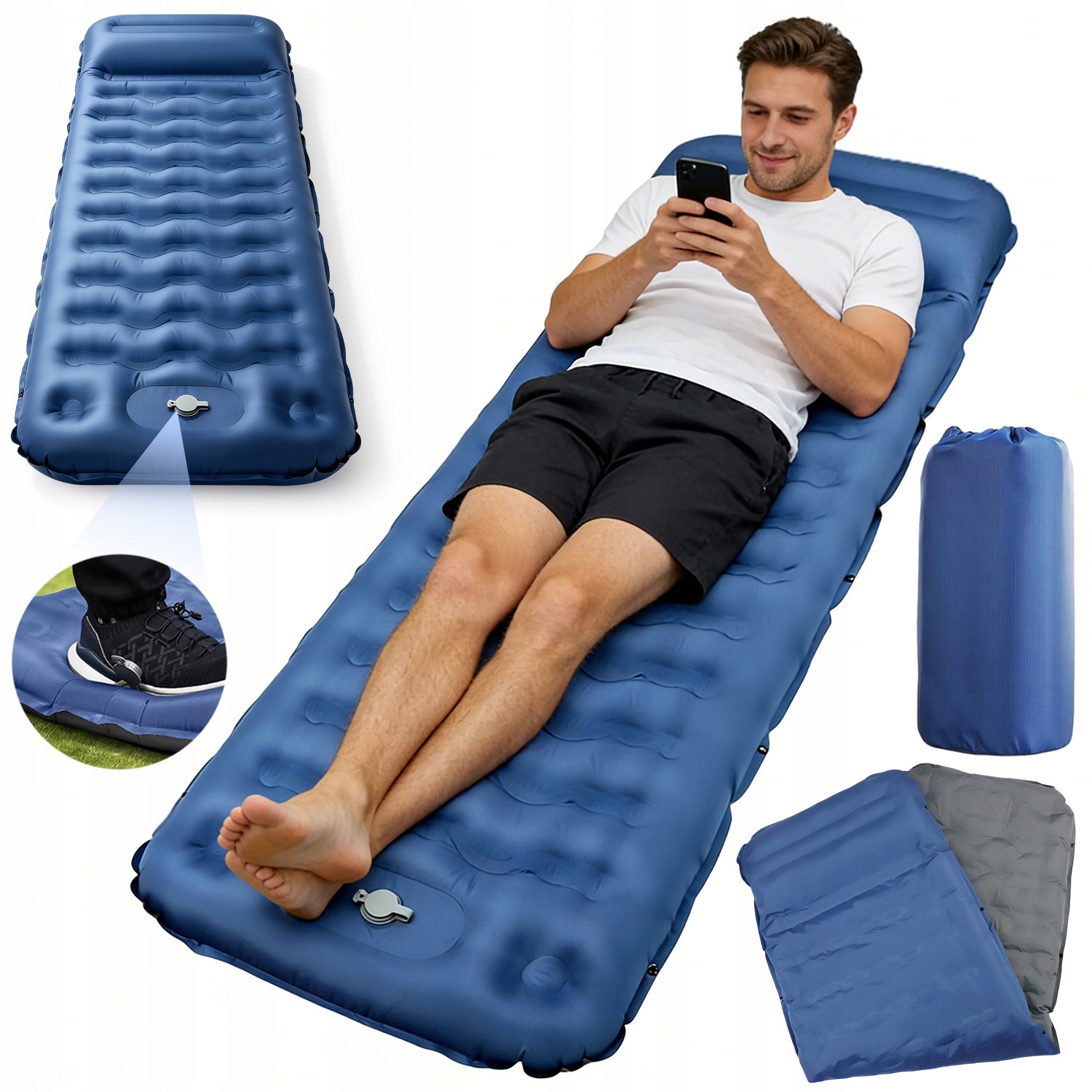 Matrace S Vzduchovou Pumpou Nafukovací Lůžko 196*66*13 CM Waterproof